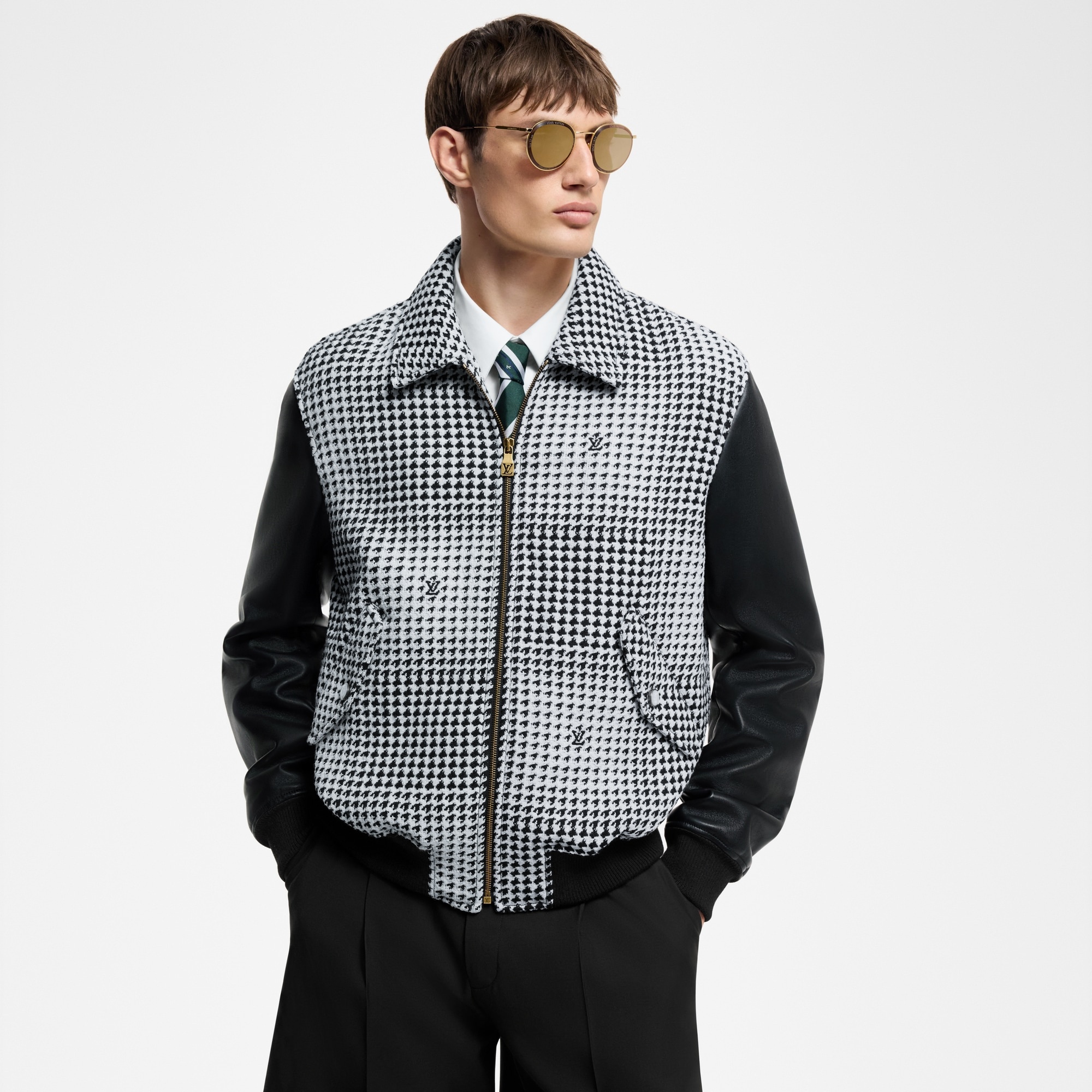 Mixed Leather And Wool Blouson - 2