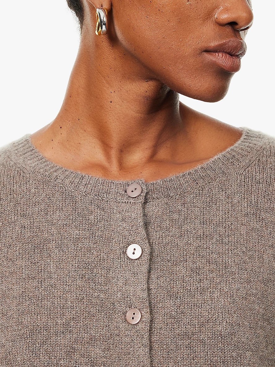 Clara round-neck cashmere and wool-blend cardigan - 5