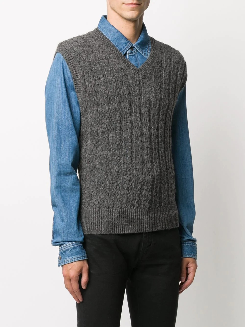 wool sleeveless jumper - 3