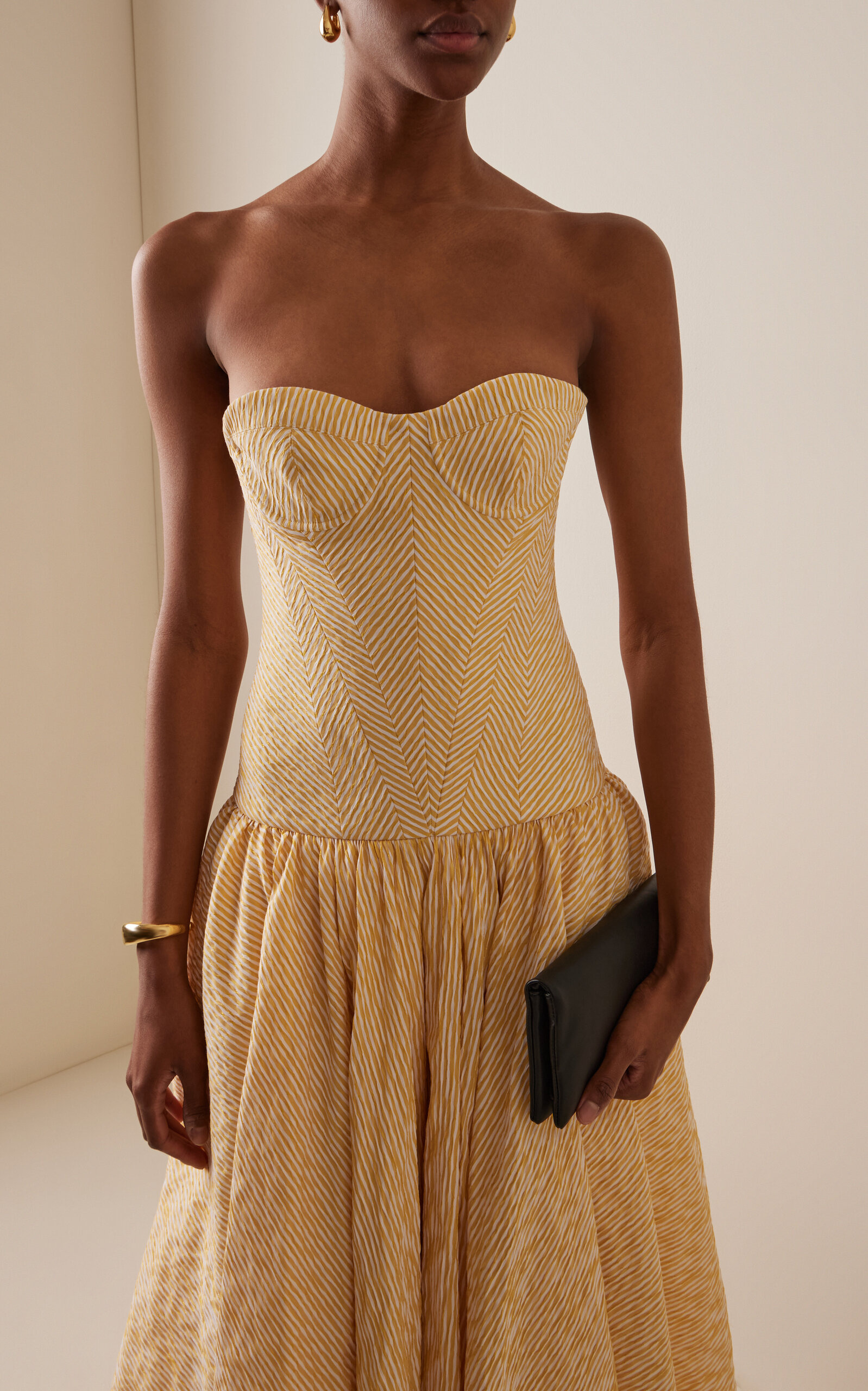 Summers Striped Corseted Midi Dress yellow - 3