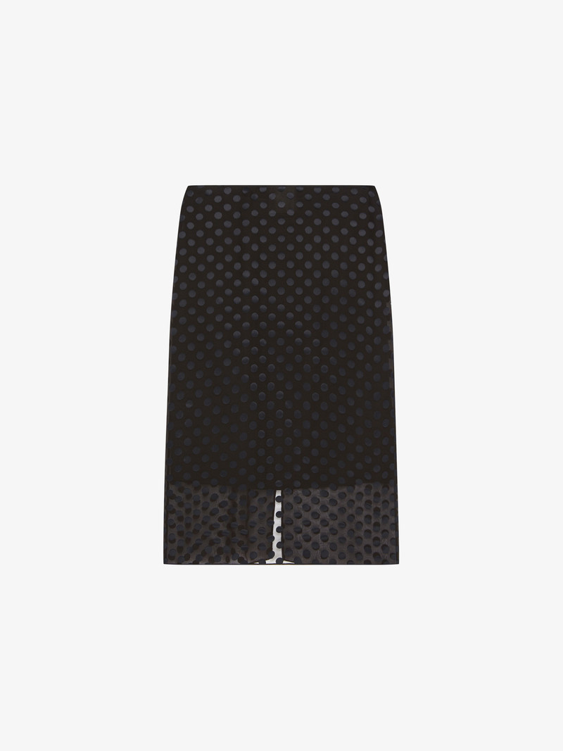 SKIRT IN POLKA DOTS DÉVORÉ SATIN 1