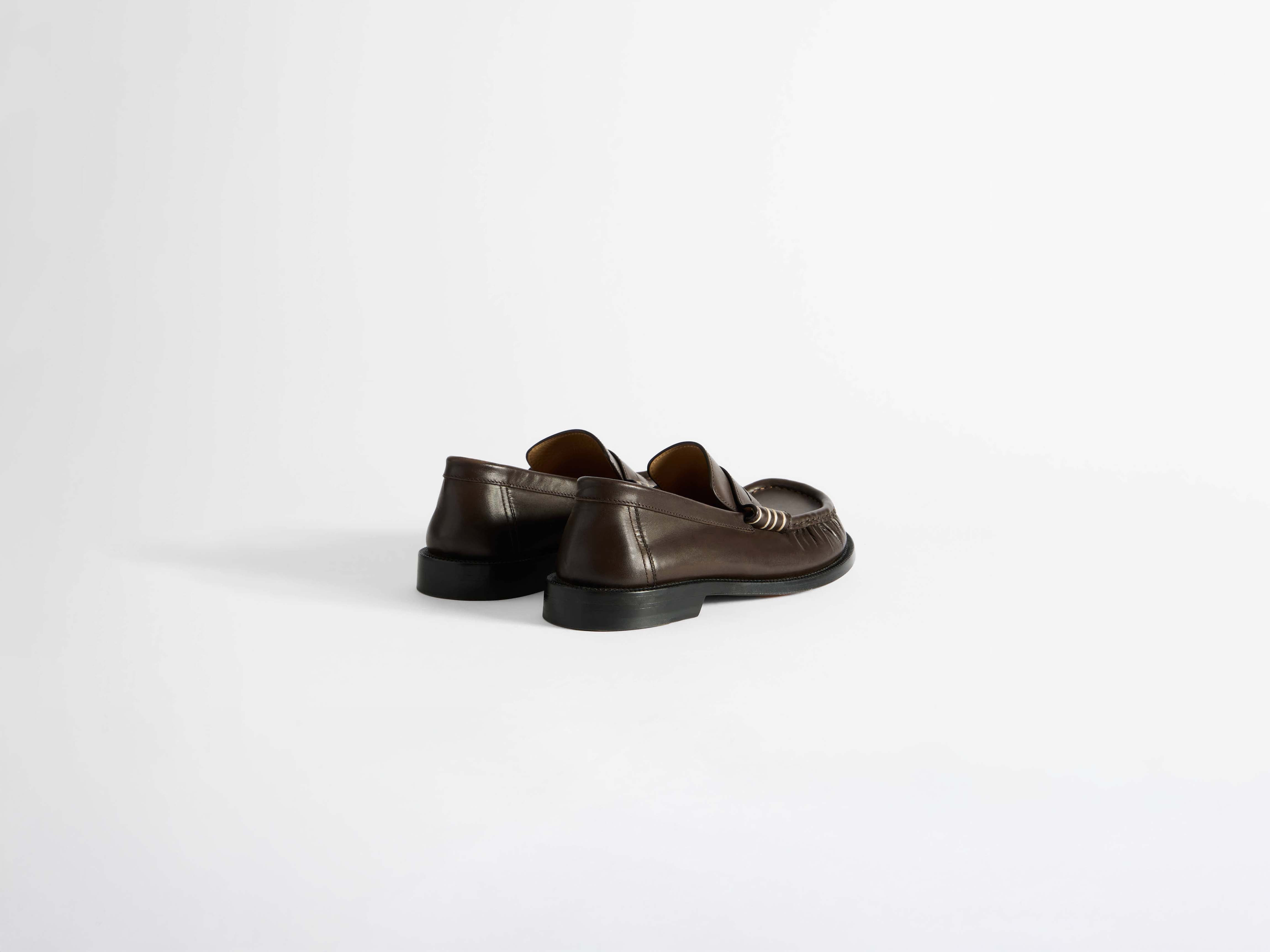 MENS LOAFER MOCCASINS IN CHOCOLATE BROWN - 4