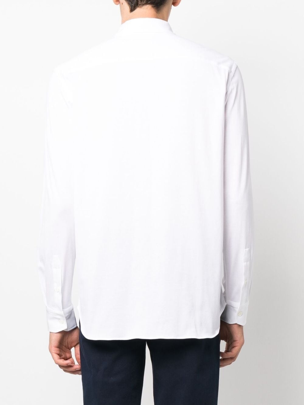 spread-collar cotton shirt - 4