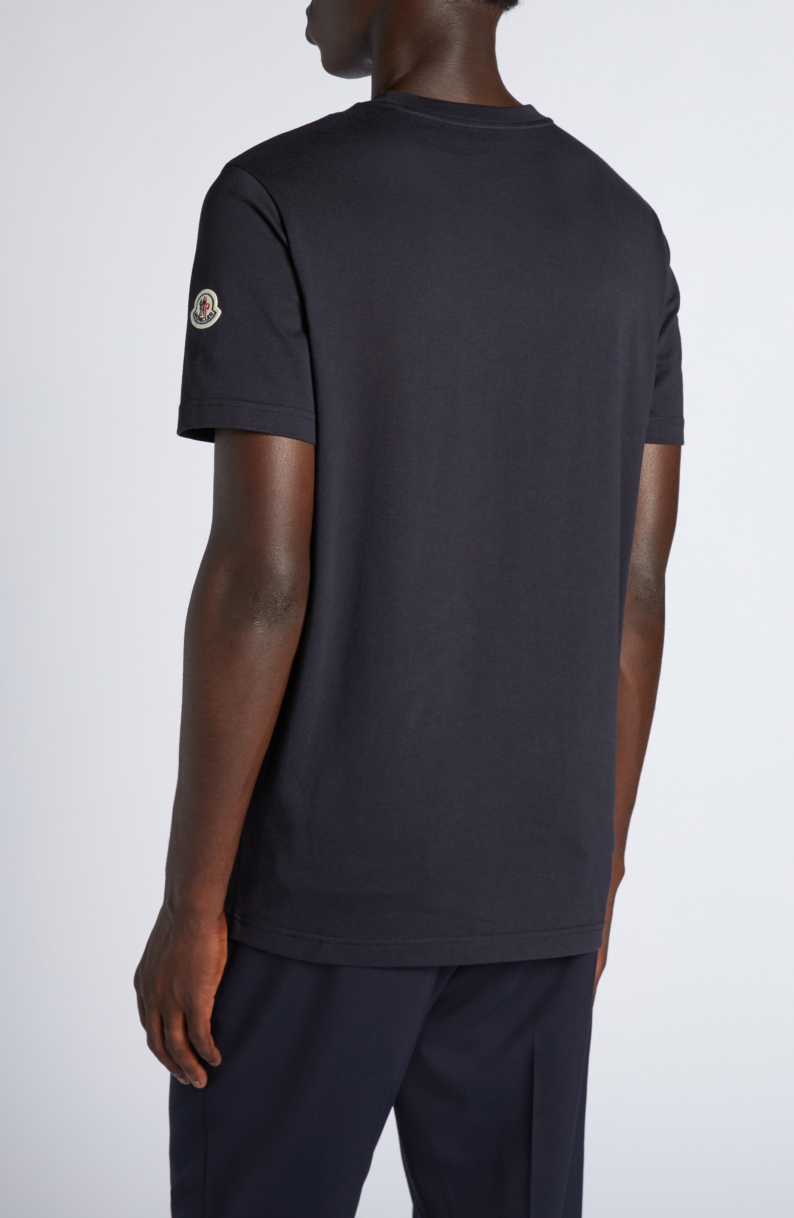 Moncler Stretch Denim Pocket Crewneck T-Shirt in Dark Navy Blue at Nordstrom - 2