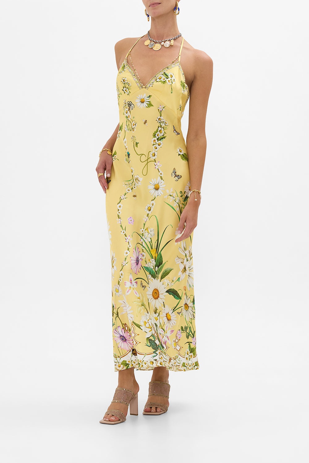 CHAIN DETAIL SLIP DRESS - 4