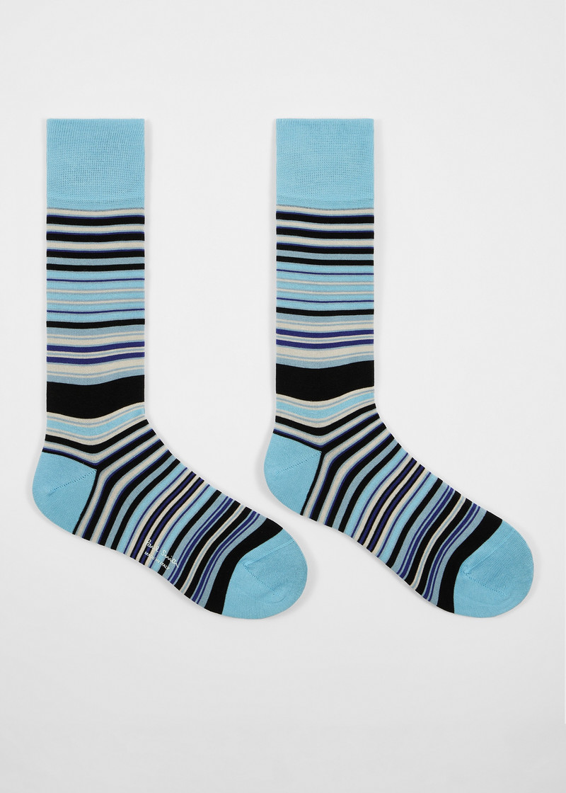 Paul Smith Blue Colour Block Stripe Socks outlook