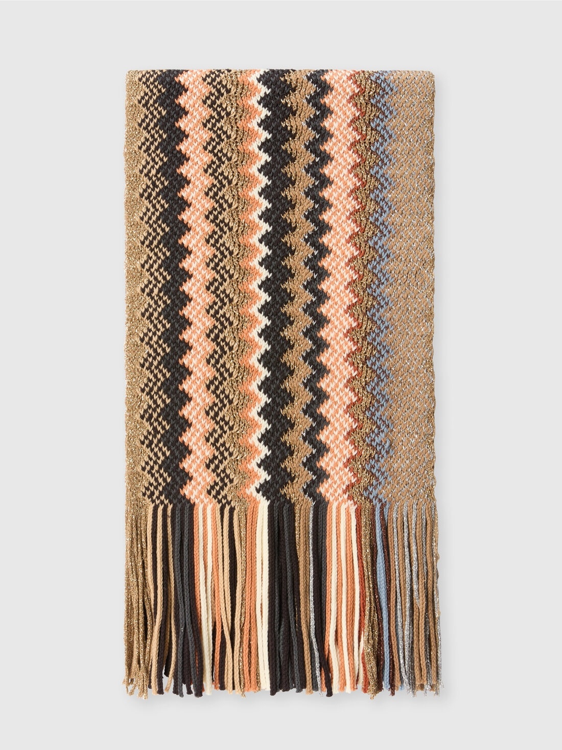 Wool and viscose lamé scarf - 1