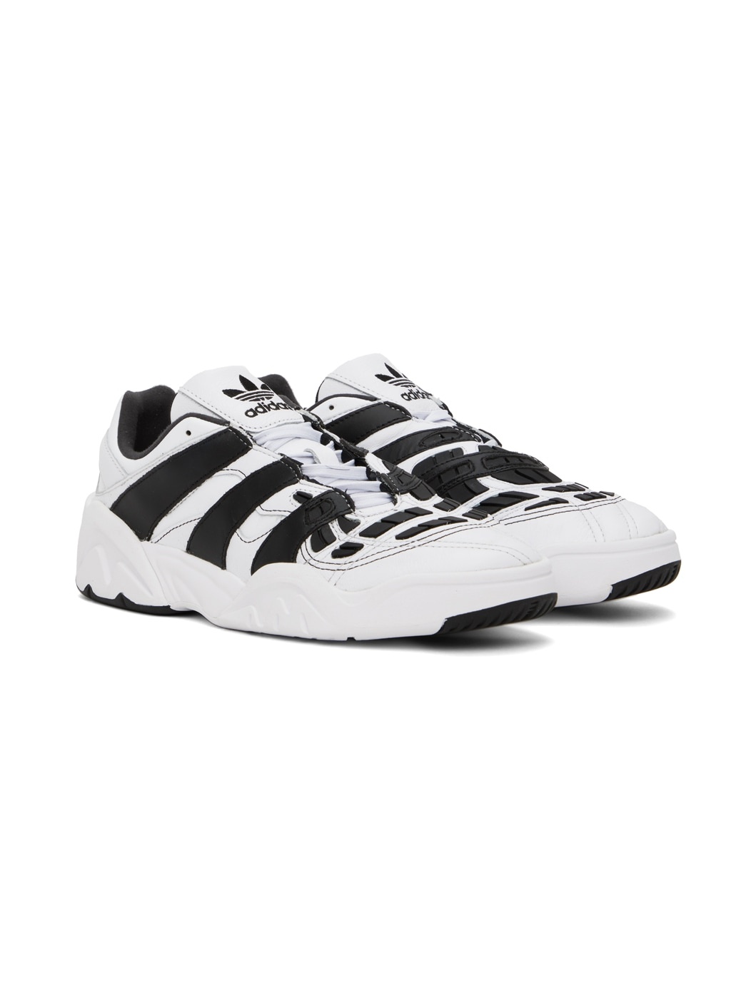 White & Black Predator XLG Sneakers - 4