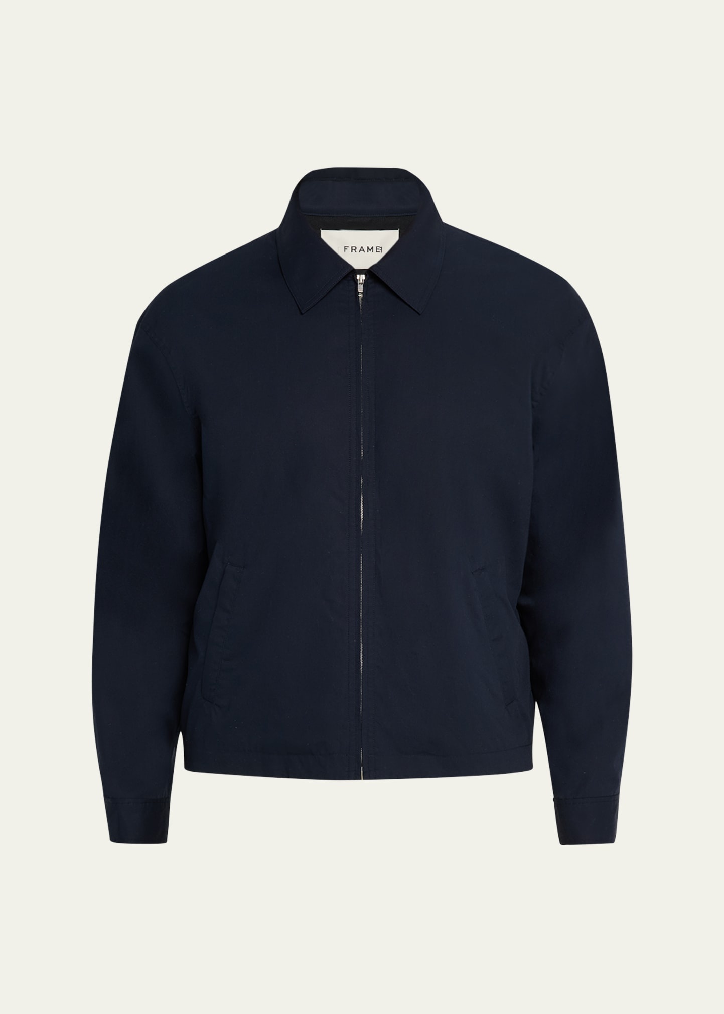 Men's Zip-Front Cotton Poplin Jacket - 1