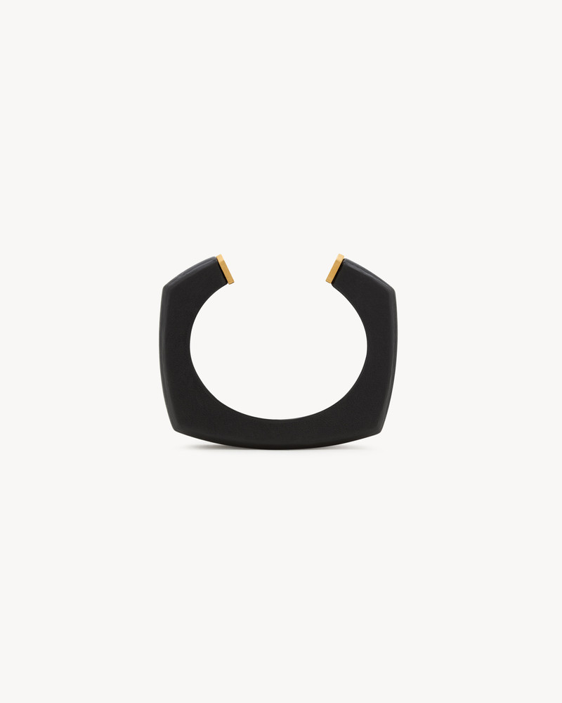 GEOMETRIC CUFF IN LEATHER AND METAL 4