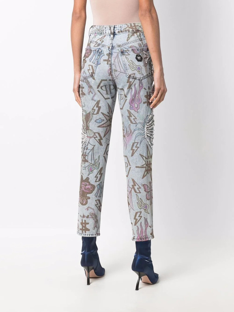 tattoo-monogram boyfriend jeans 4