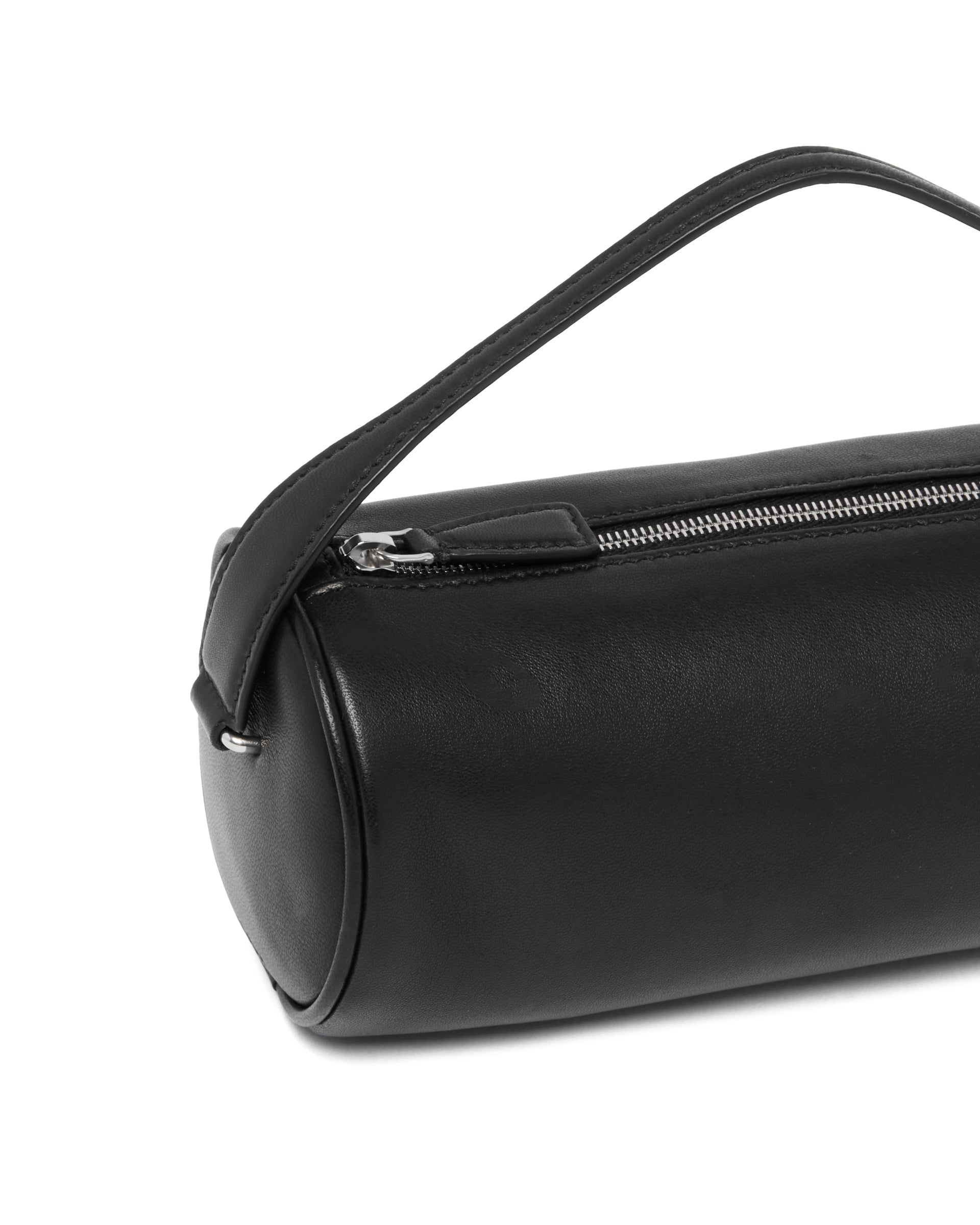 Black Leather Round 90's Bag - 5