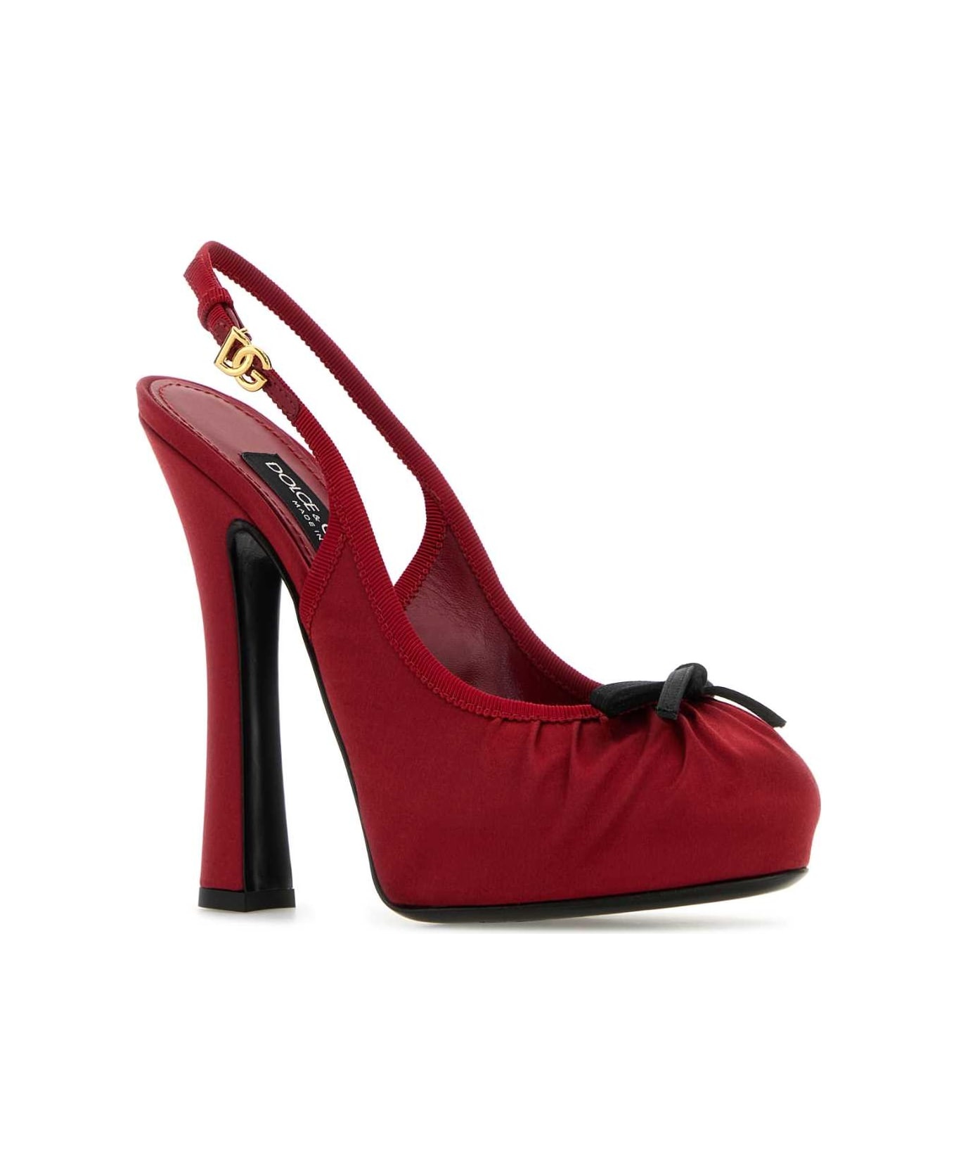 Red Satin Pumps - 2