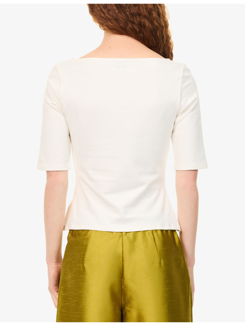 Santino Boat-Neck Stretch-Cotton Top 4