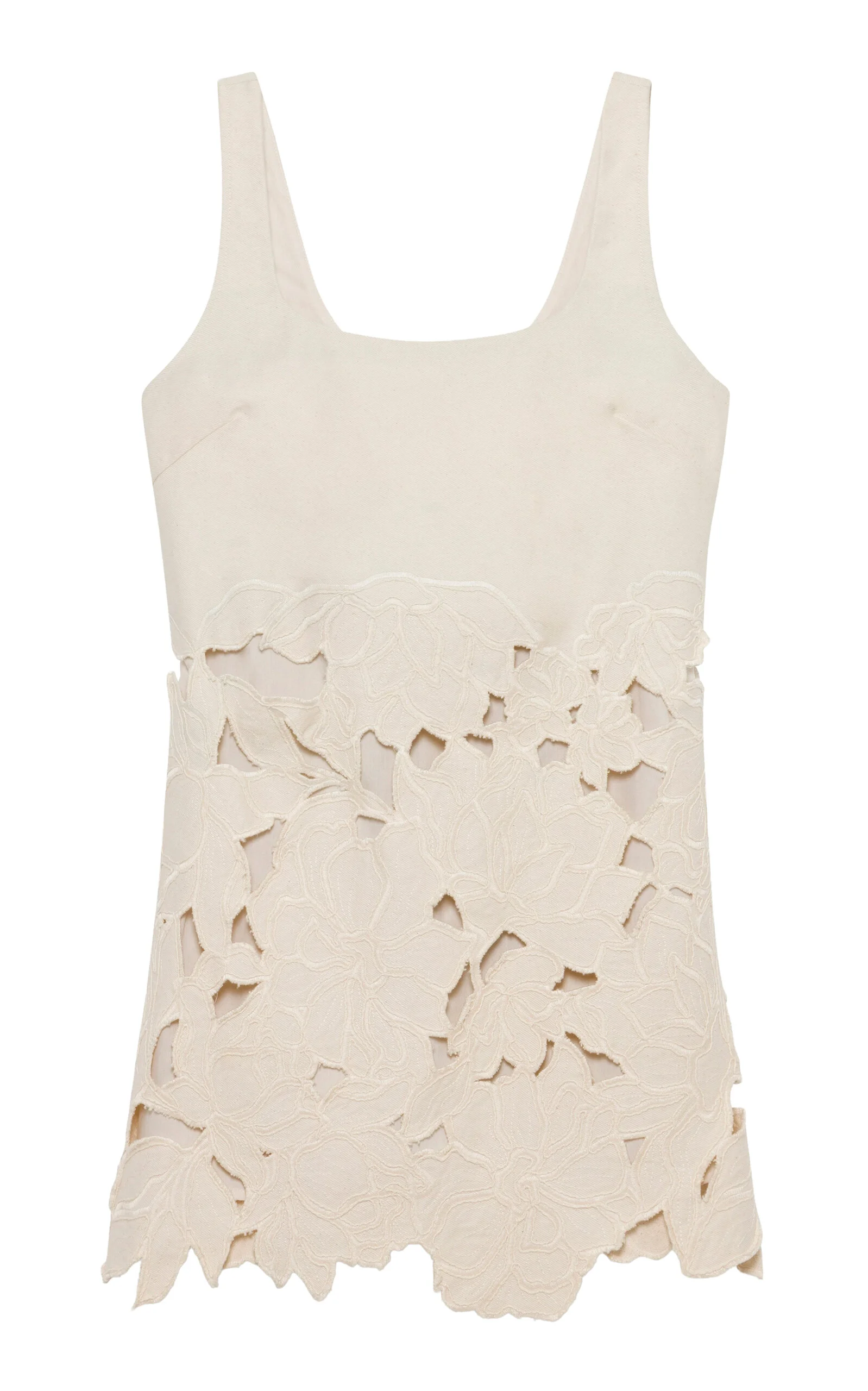 Ziva Embroidered Cotton Mini Dress ivory - 1