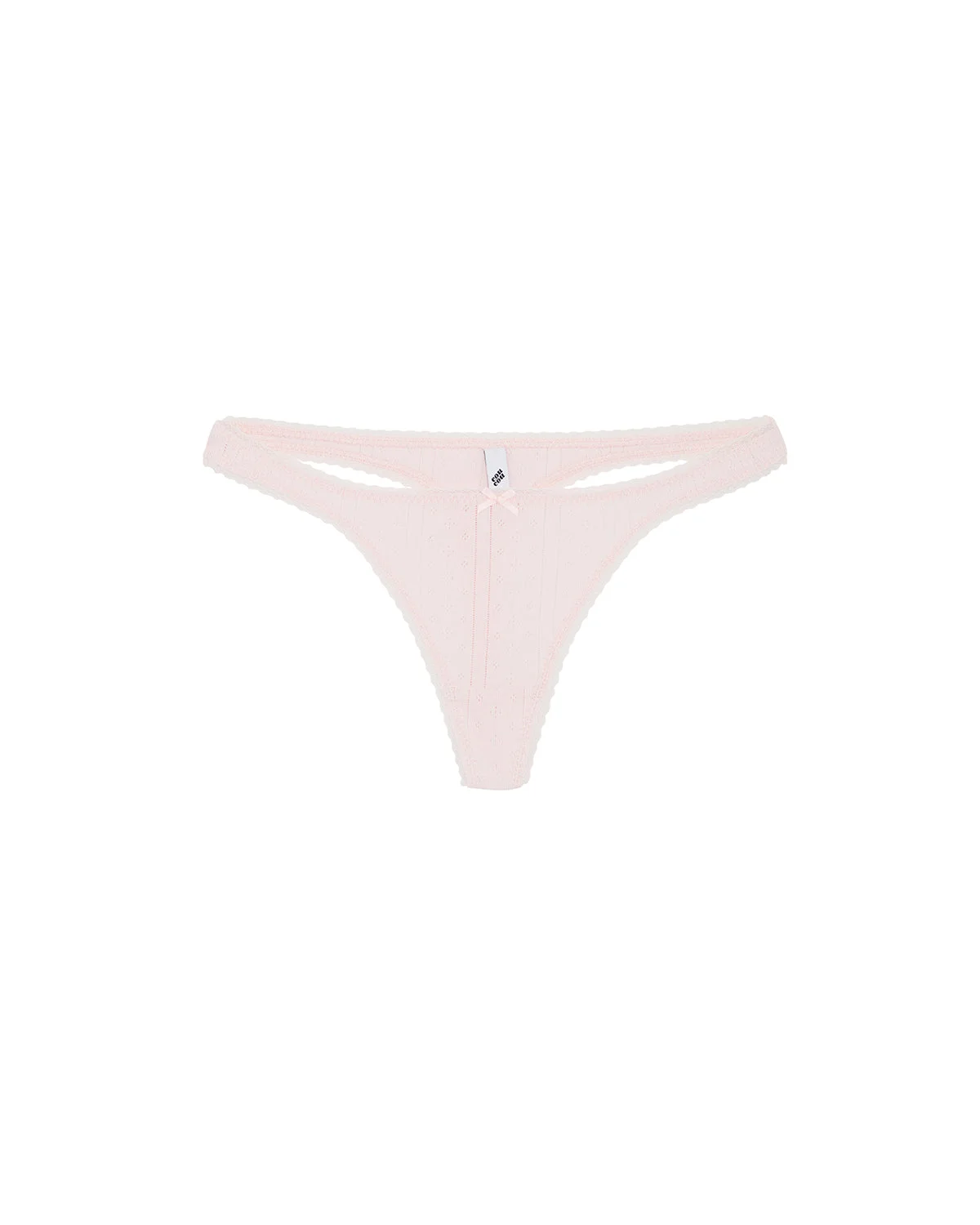 The Thong: Pointelle Baby Pink - 1