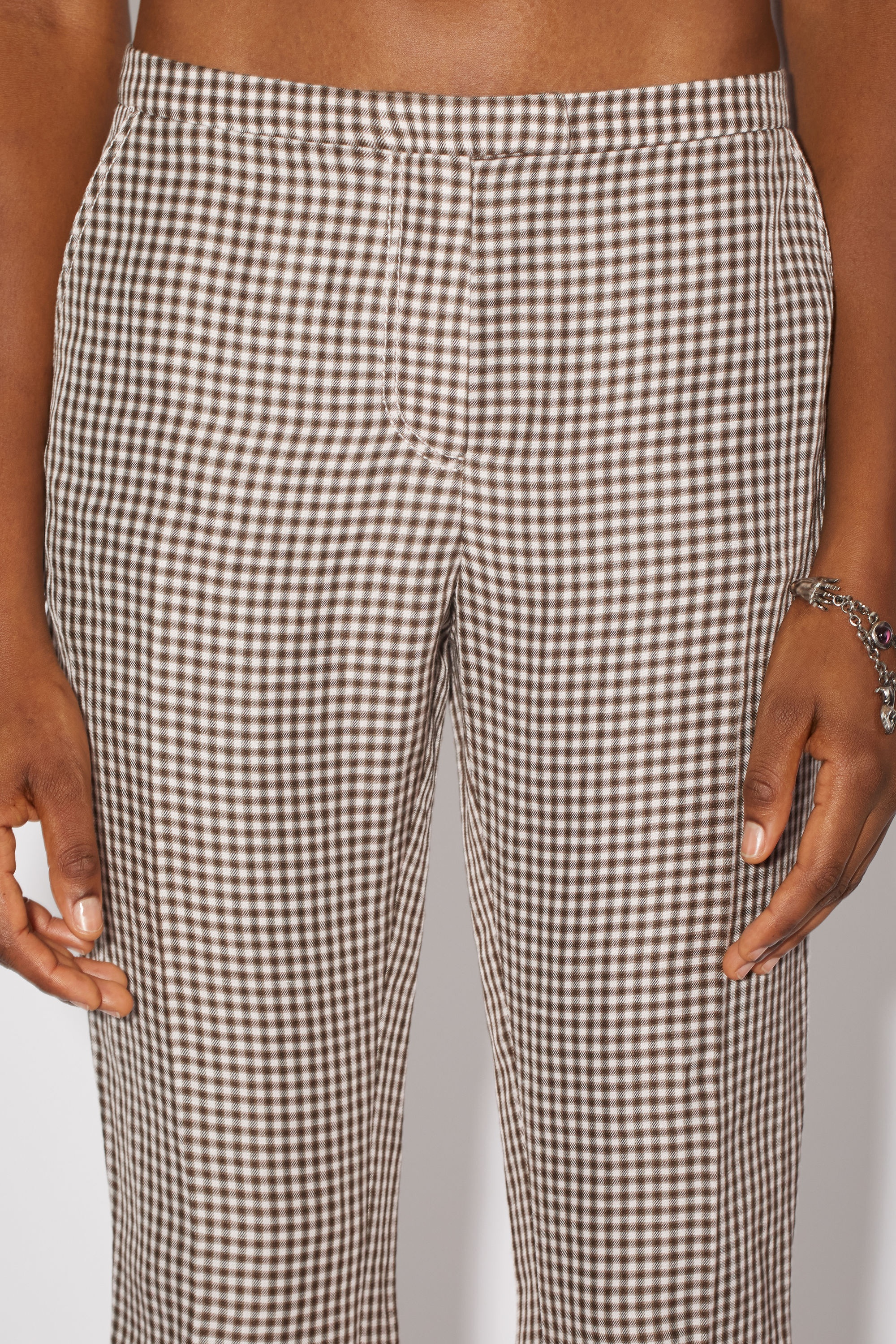 Tailored trousers - Brown/white - 5