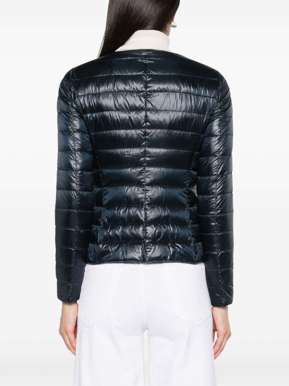 round-neck quilted puffer jacket - 4