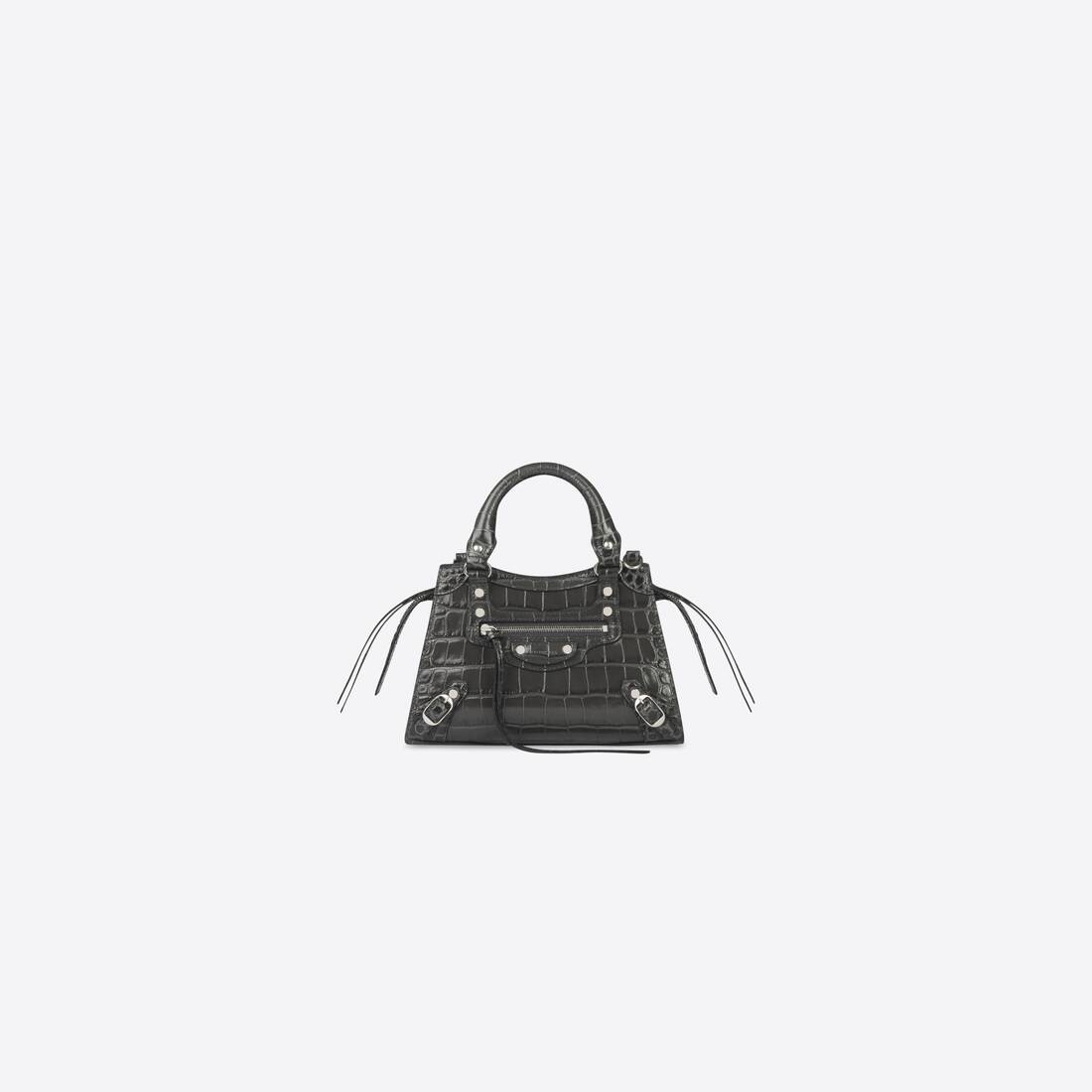 Women's Neo Classic Mini Handbag Crocodile Embossed in Dark Grey - 1