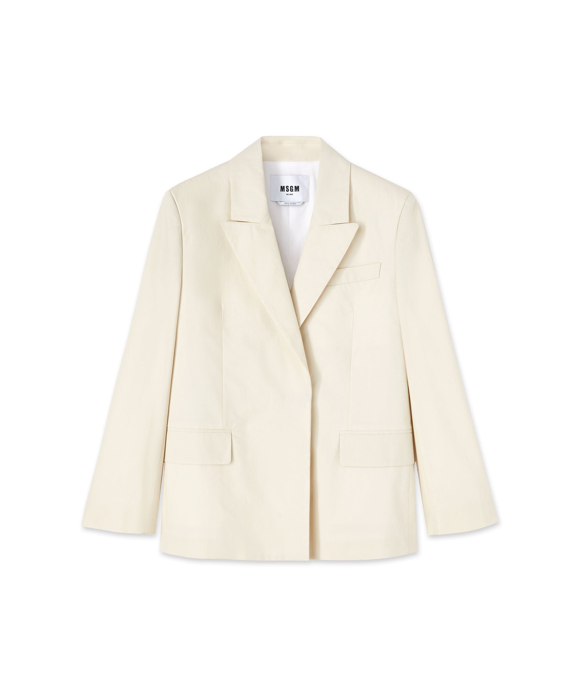 Poplin cotton single-breasted jacket - 1