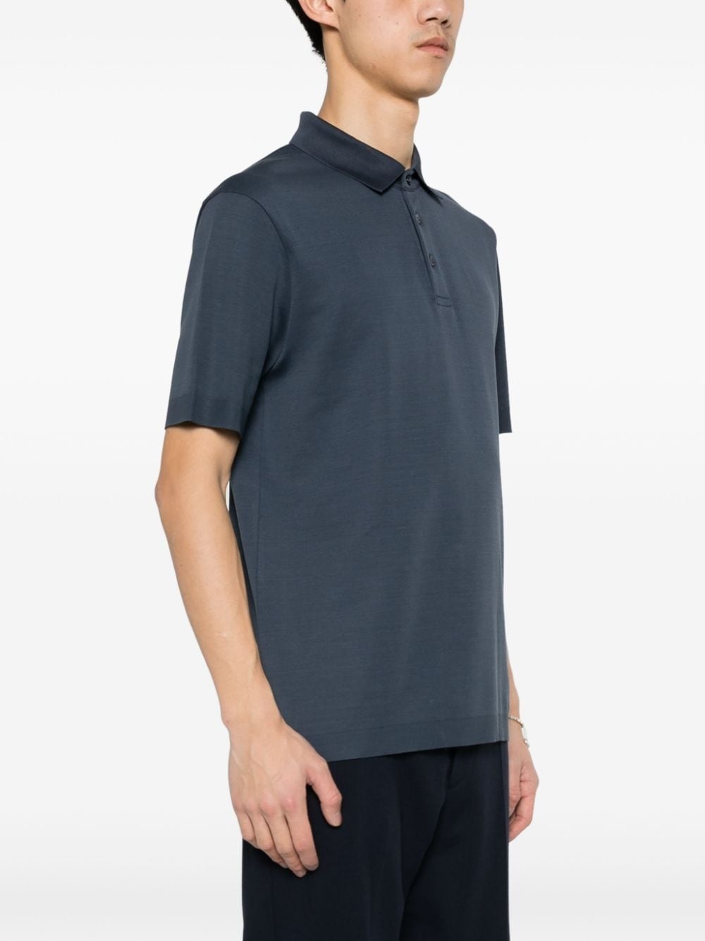 knitted cotton polo shirt - 3
