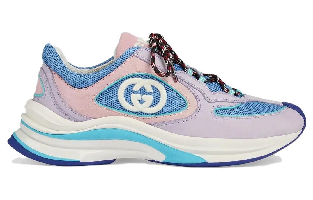 (WMNS) Gucci Run Suede Sneakers 'Pink Blue' 746939-AAB62-5343 - 2
