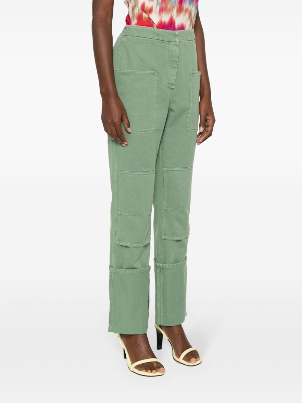 slim-fit cotton trousers - 3