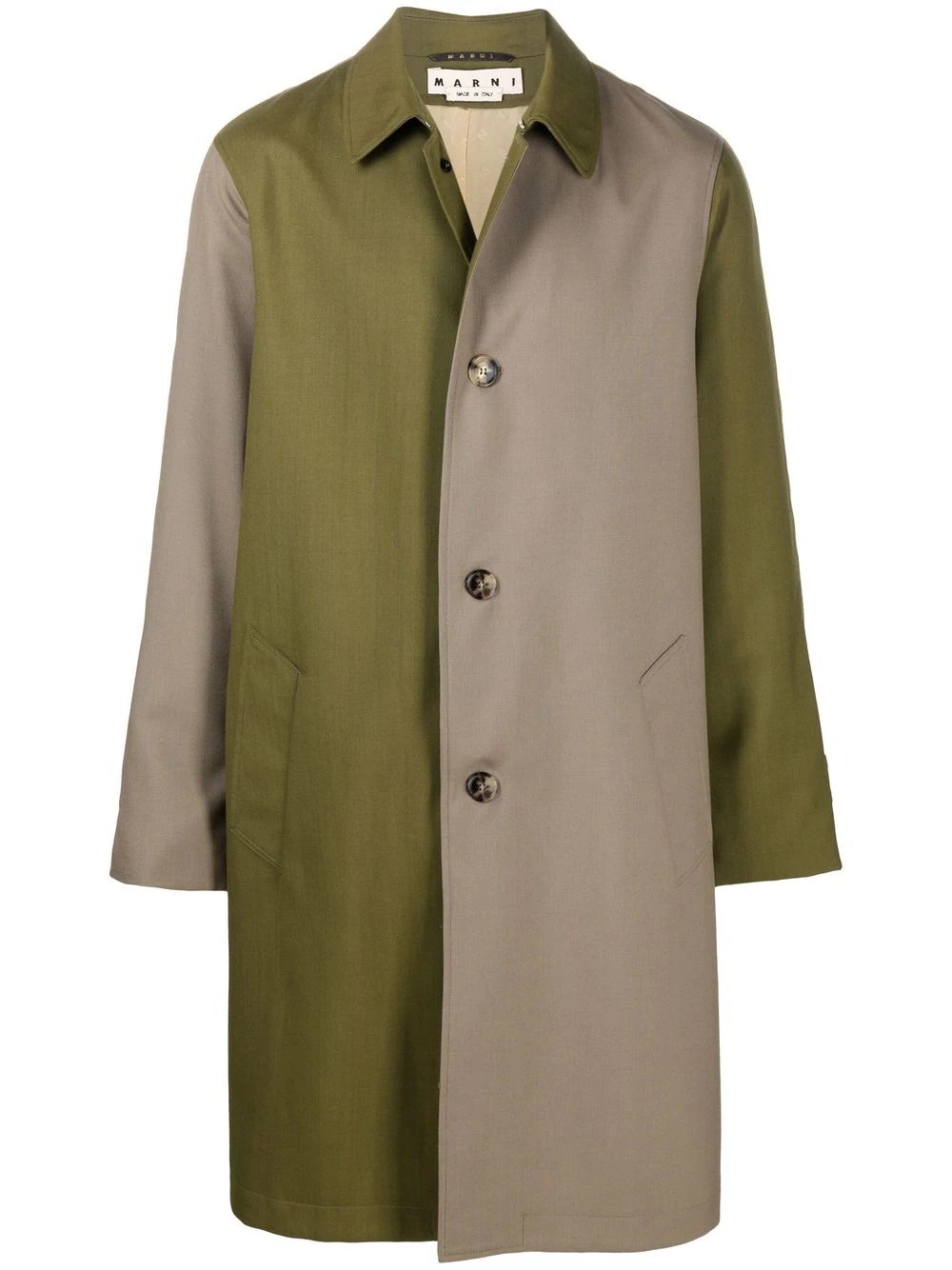 two-tone panelled coat - 1