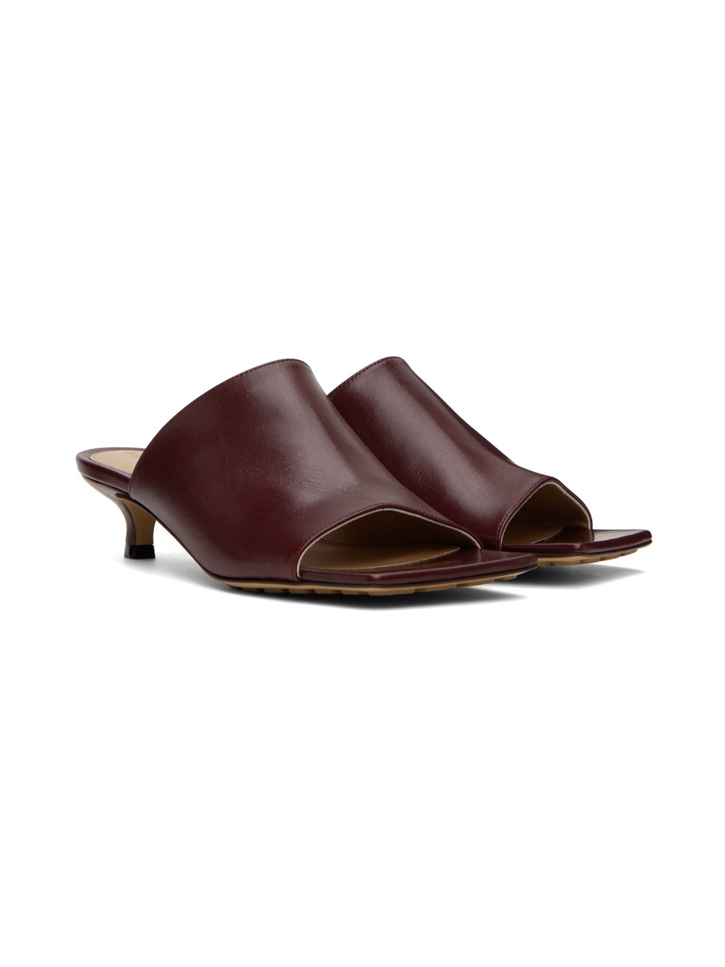 Burgundy Stretch Mules - 4