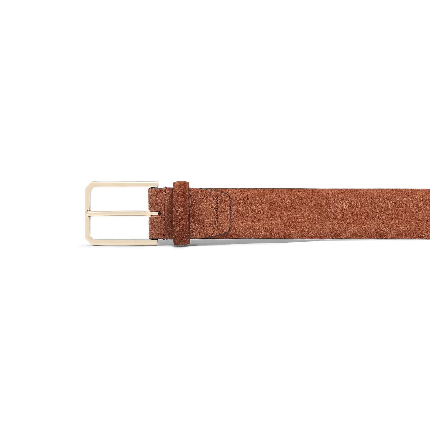 Men's brown suede adjustable belt - 2
