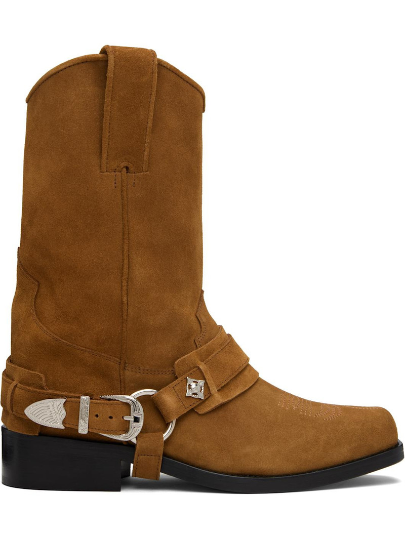 SSENSE Exclusive Brown Suede Boots 1
