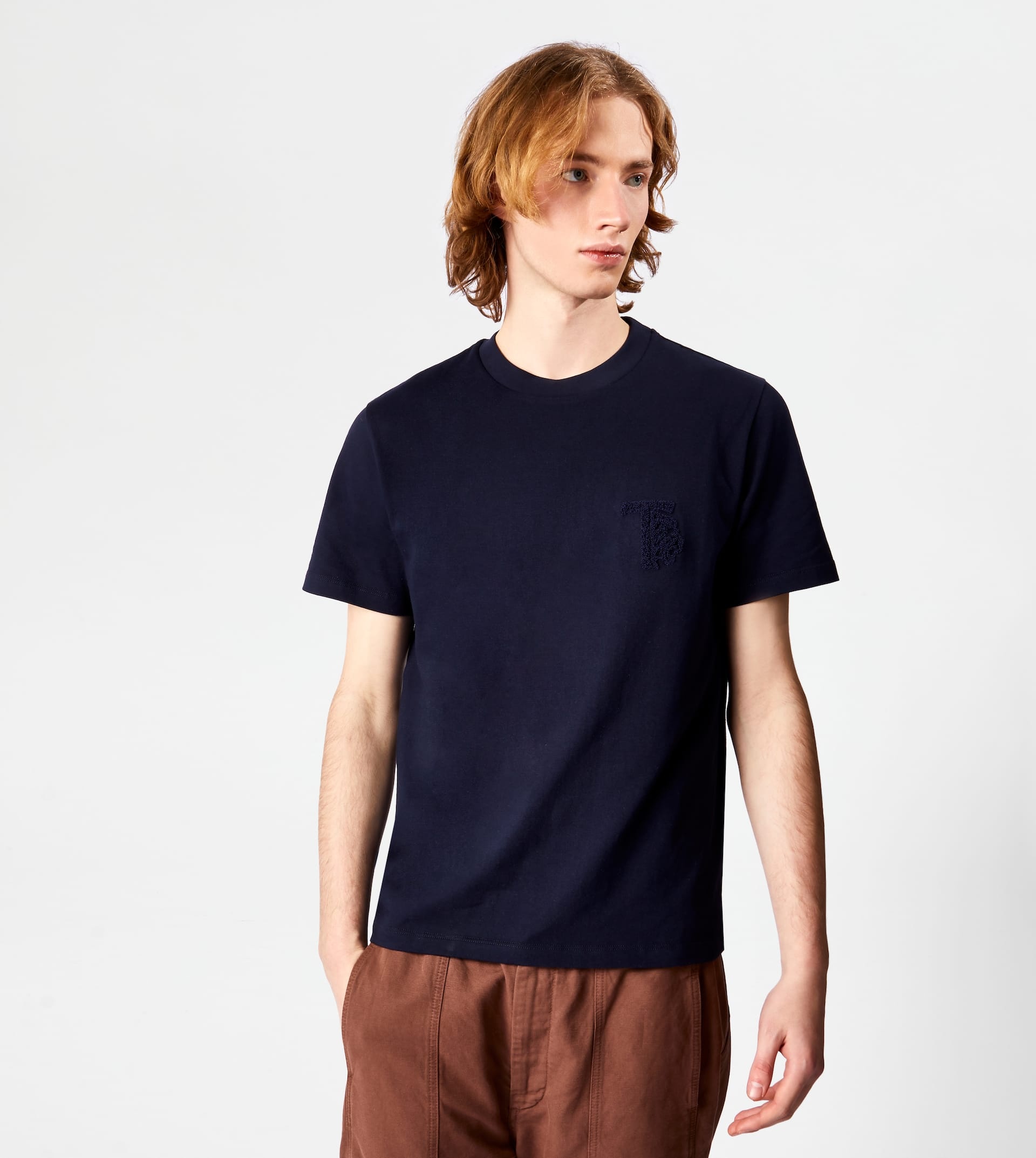 ROUND NECK T-SHIRT - BLUE - 3