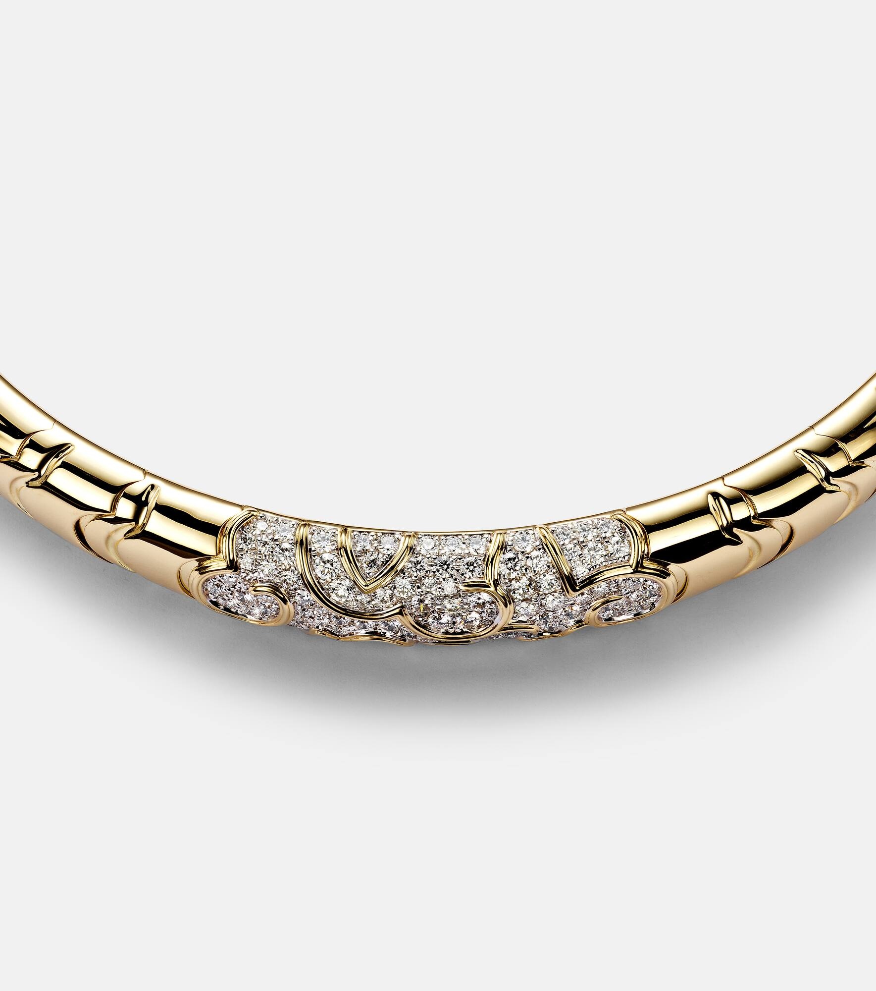 Onda 18kt gold choker with diamonds - 4