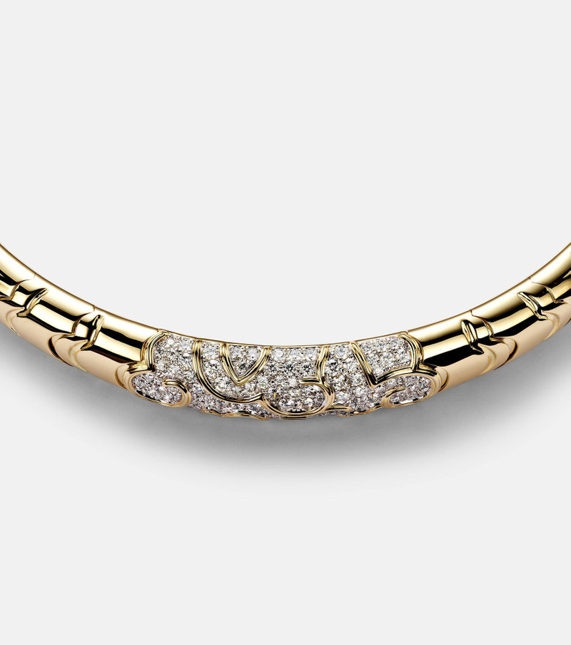 Onda 18kt gold choker with diamonds 4