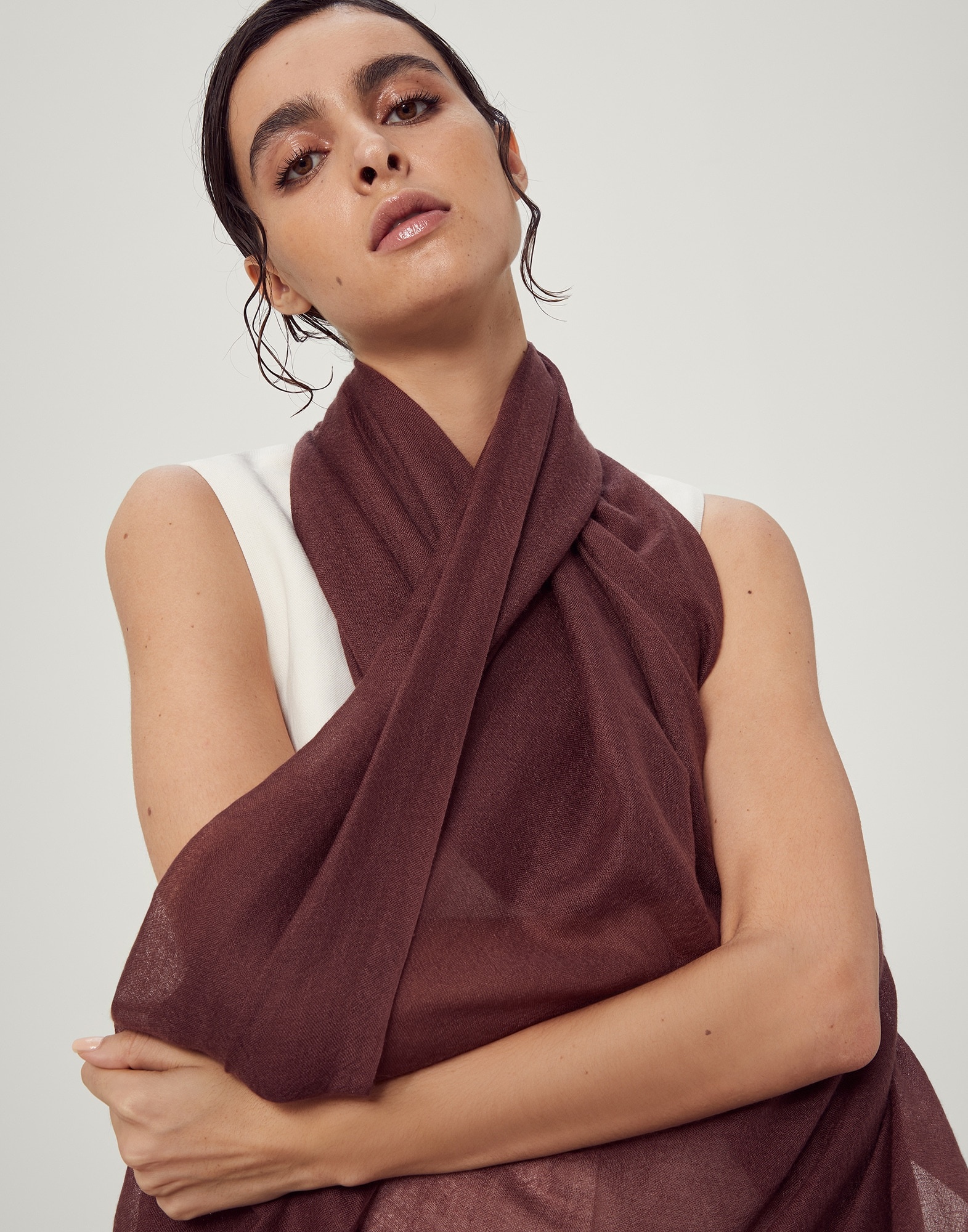 Cashmere and silk scarf - 4