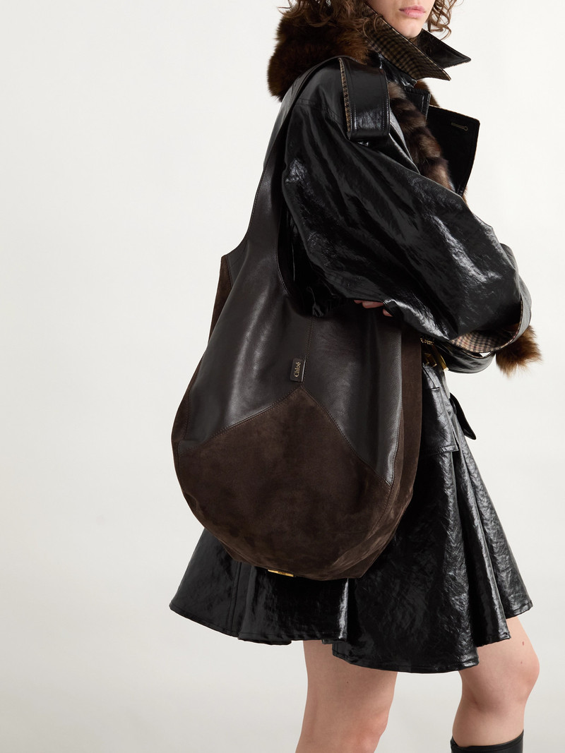 Chloé Balloon Leather And Suede Tote outlook