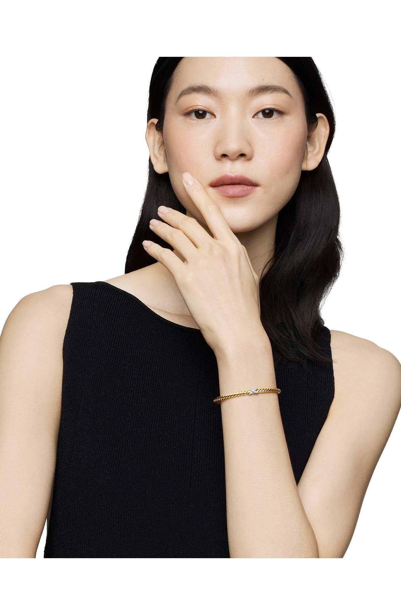 David Yurman X Cablespira® Station Bracelet in 18K Yellow Gold with Pavé Diamonds, 4mm at Nordstrom - 2