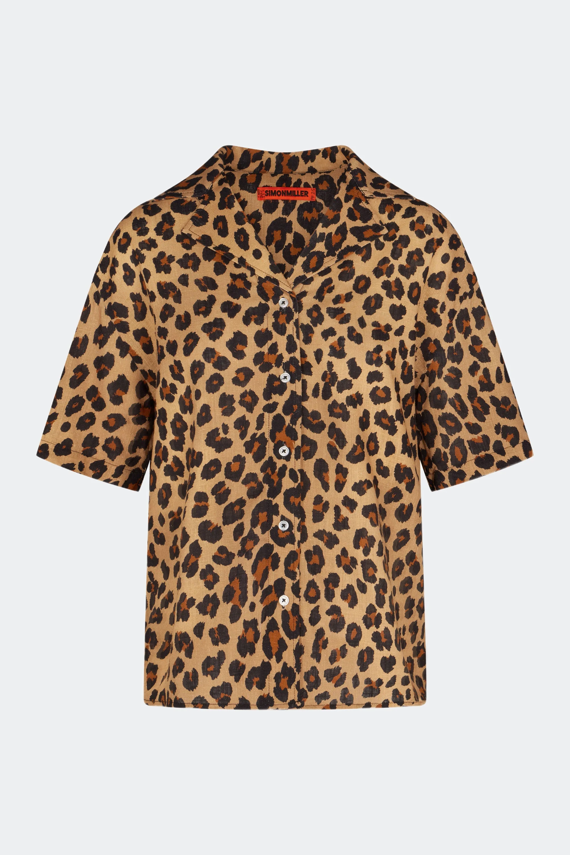 Bia Linen Camp Shirt in Cheetah - 1