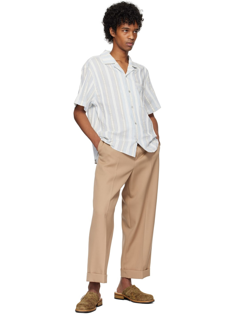 LE17SEPTEMBRE Blue Embroidered Stripe Shirt outlook