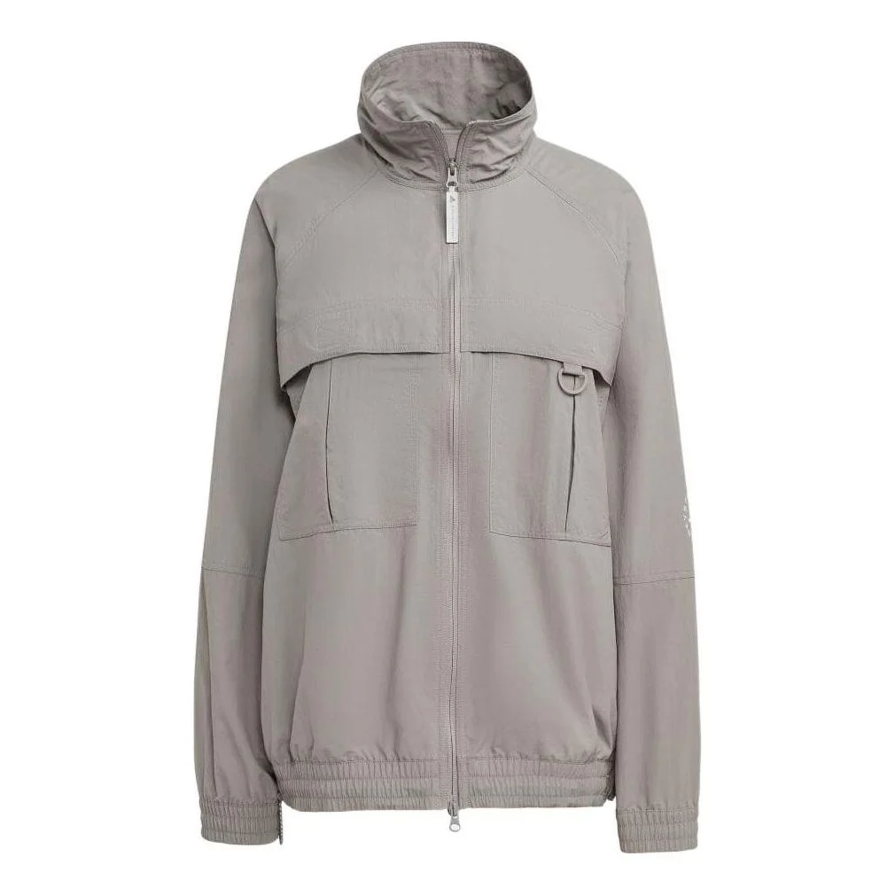 (WMNS) adidas by Stella McCartney TrueCasuals Woven Solid Track Jacket 'Grey' HR9178 - 1
