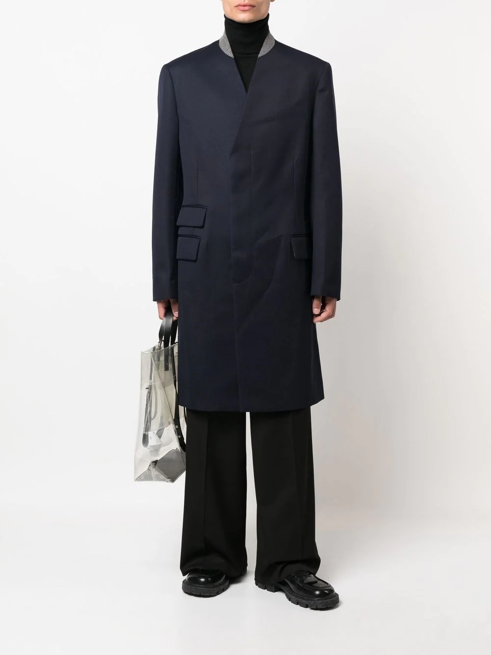 single-breasted wool coat - 2