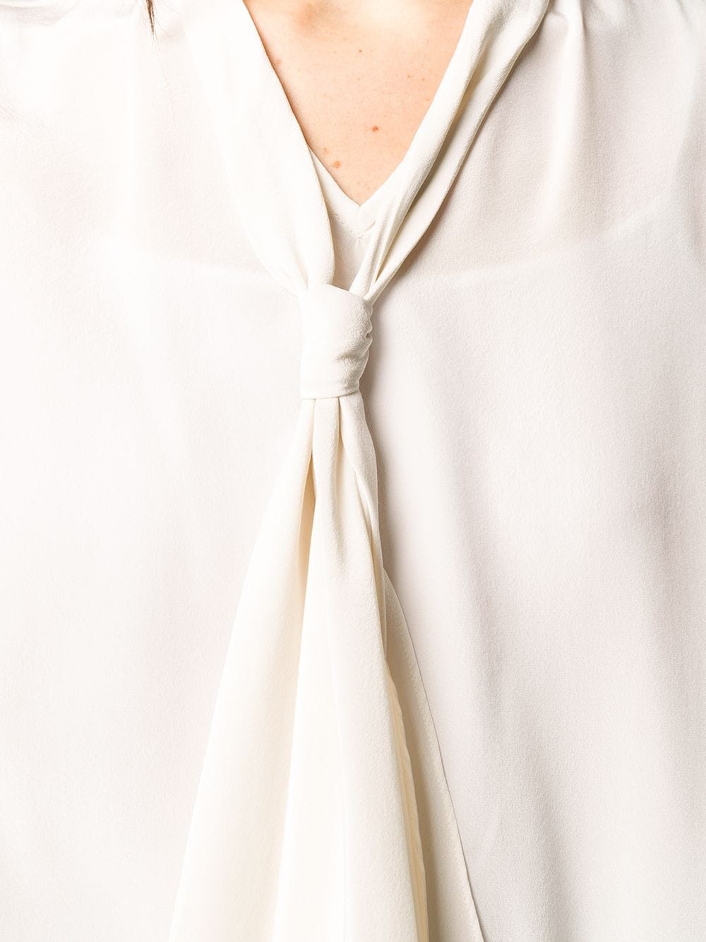 scarf-detail silk blouse - 5