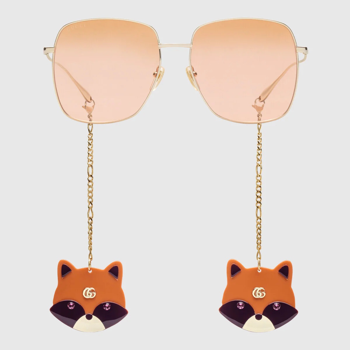 Rectangular sunglasses with pendant - 1