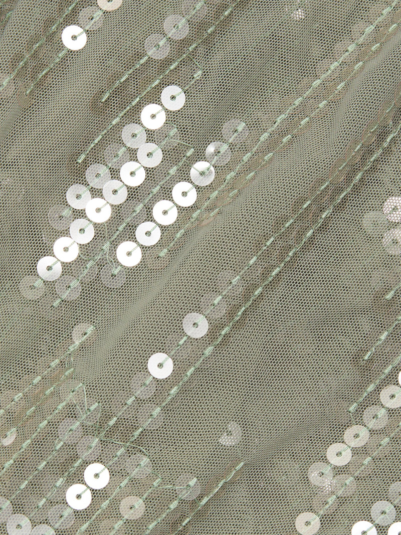 Women's Sheer Sequined Minidress - Jade Transparent 7