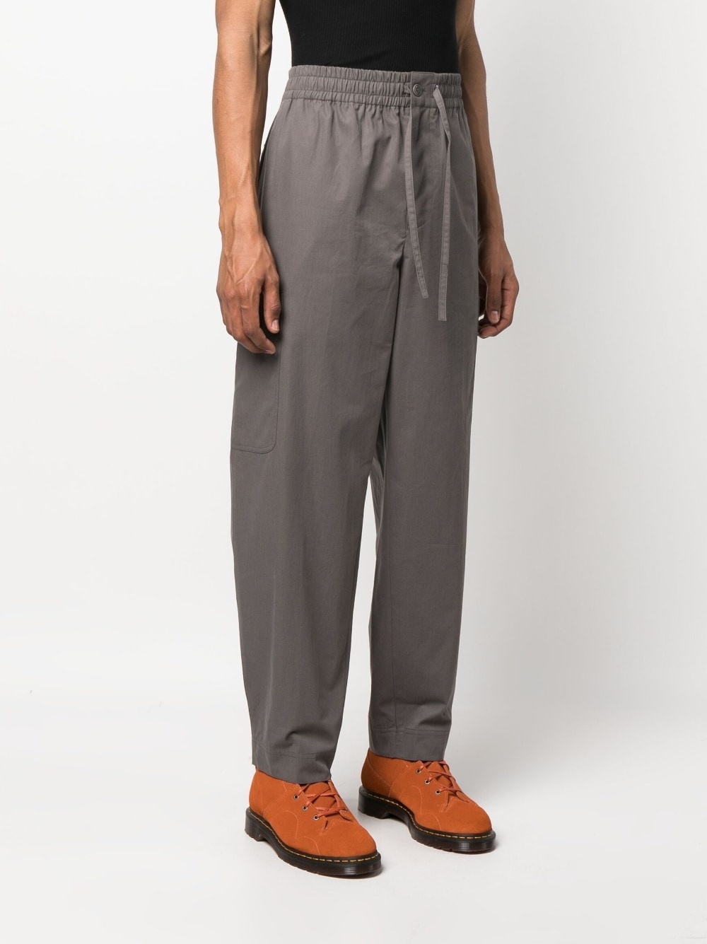 logo-patch straight-leg trousers - 3