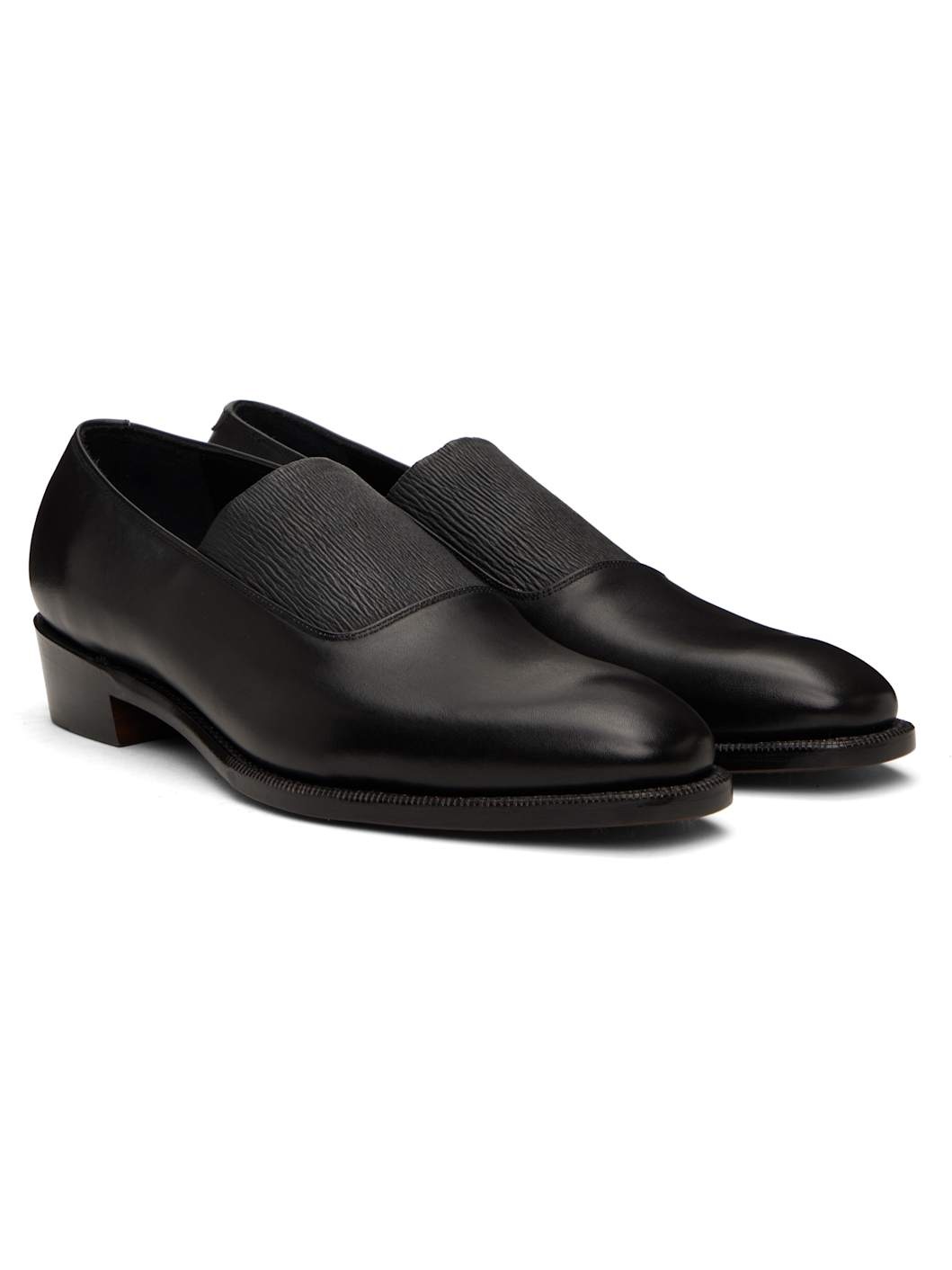 Black Shirring Opera Loafers - 4