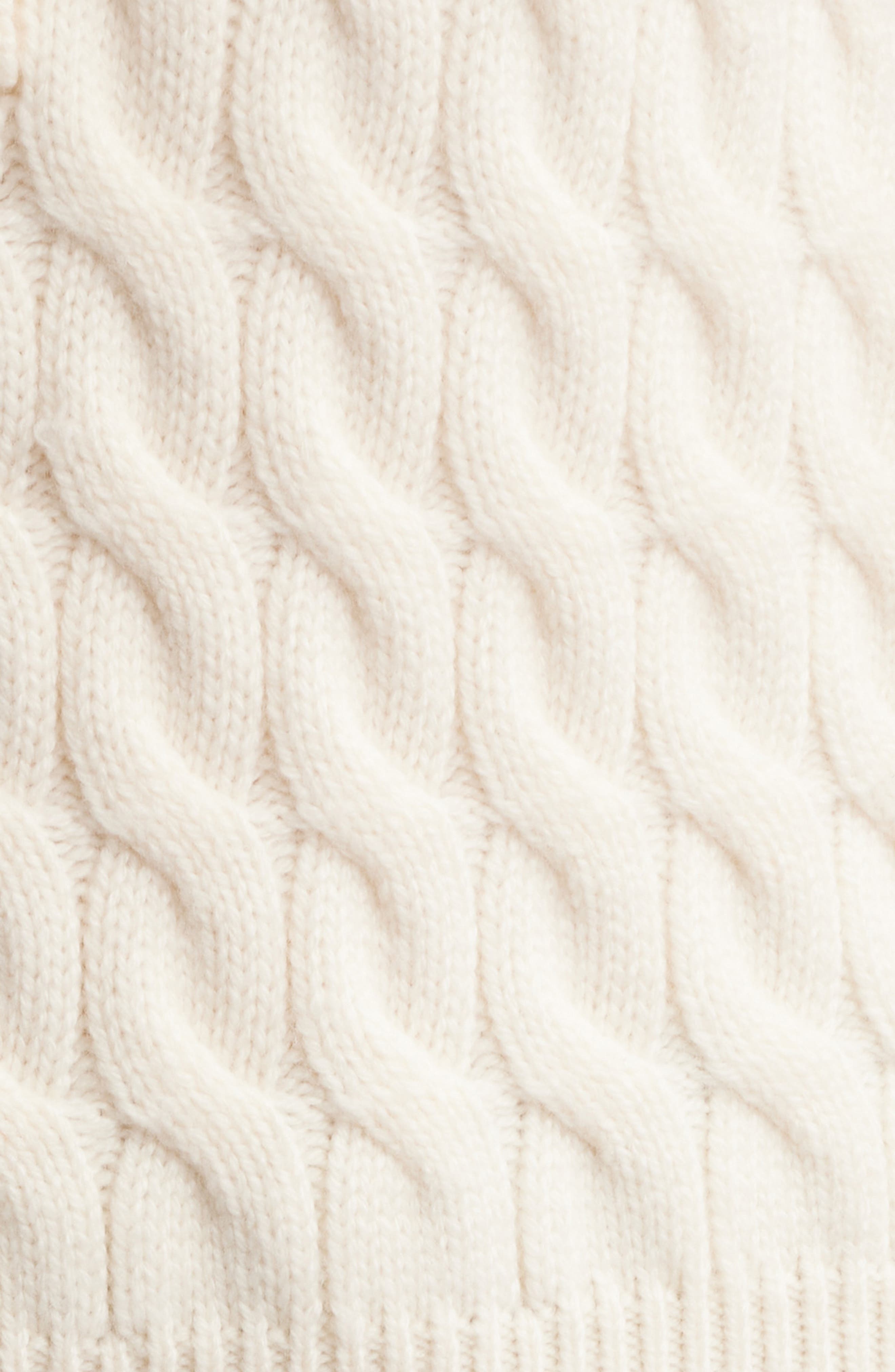 FRAME Cable Wool Sleeveless Polo Sweater in Cream at Nordstrom - 6