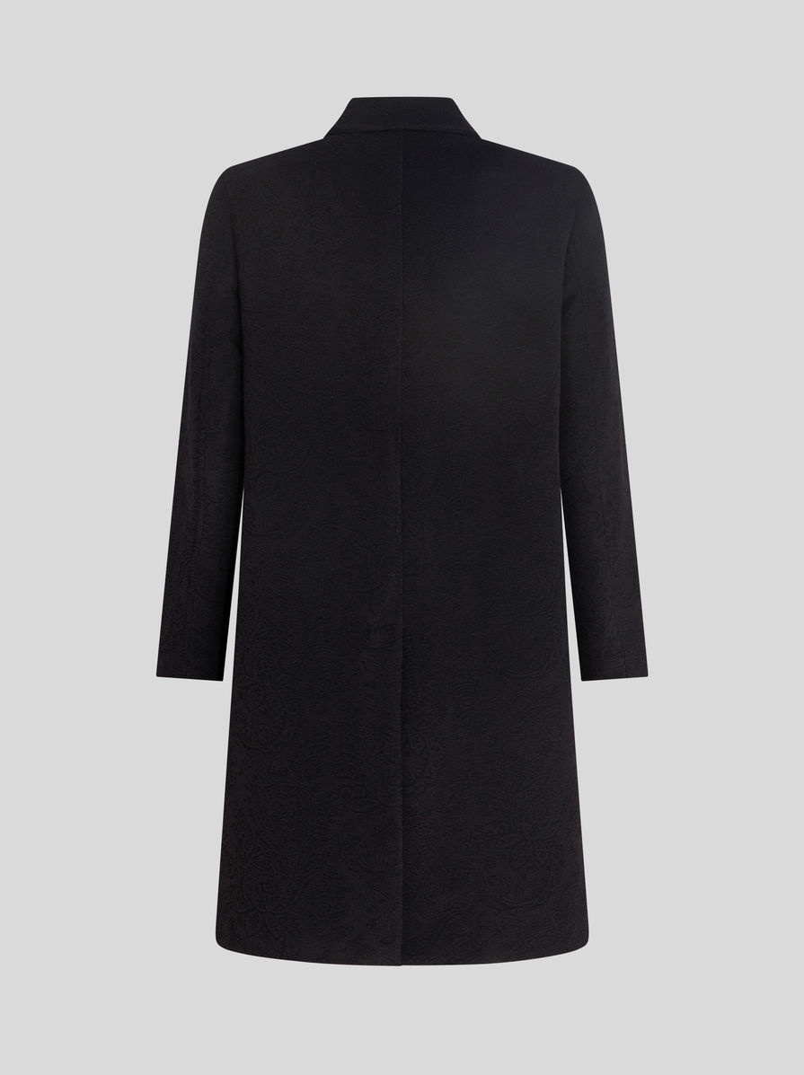 WOOL AND CASHMERE JACQUARD COAT - 5