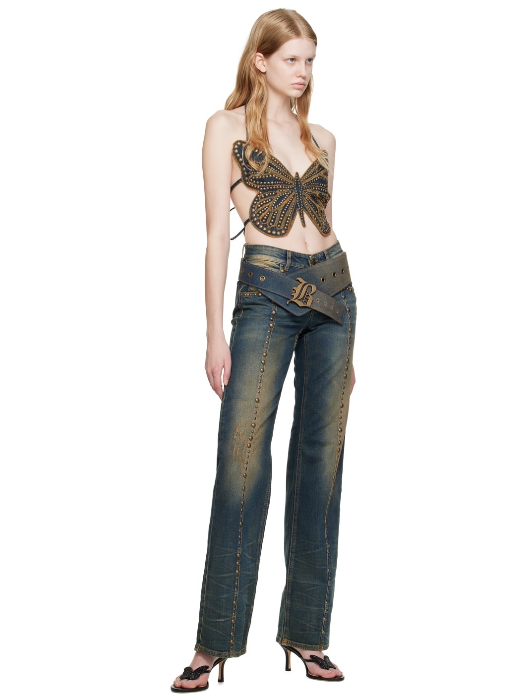 Blue & Beige Boyfriend Jeans - 5
