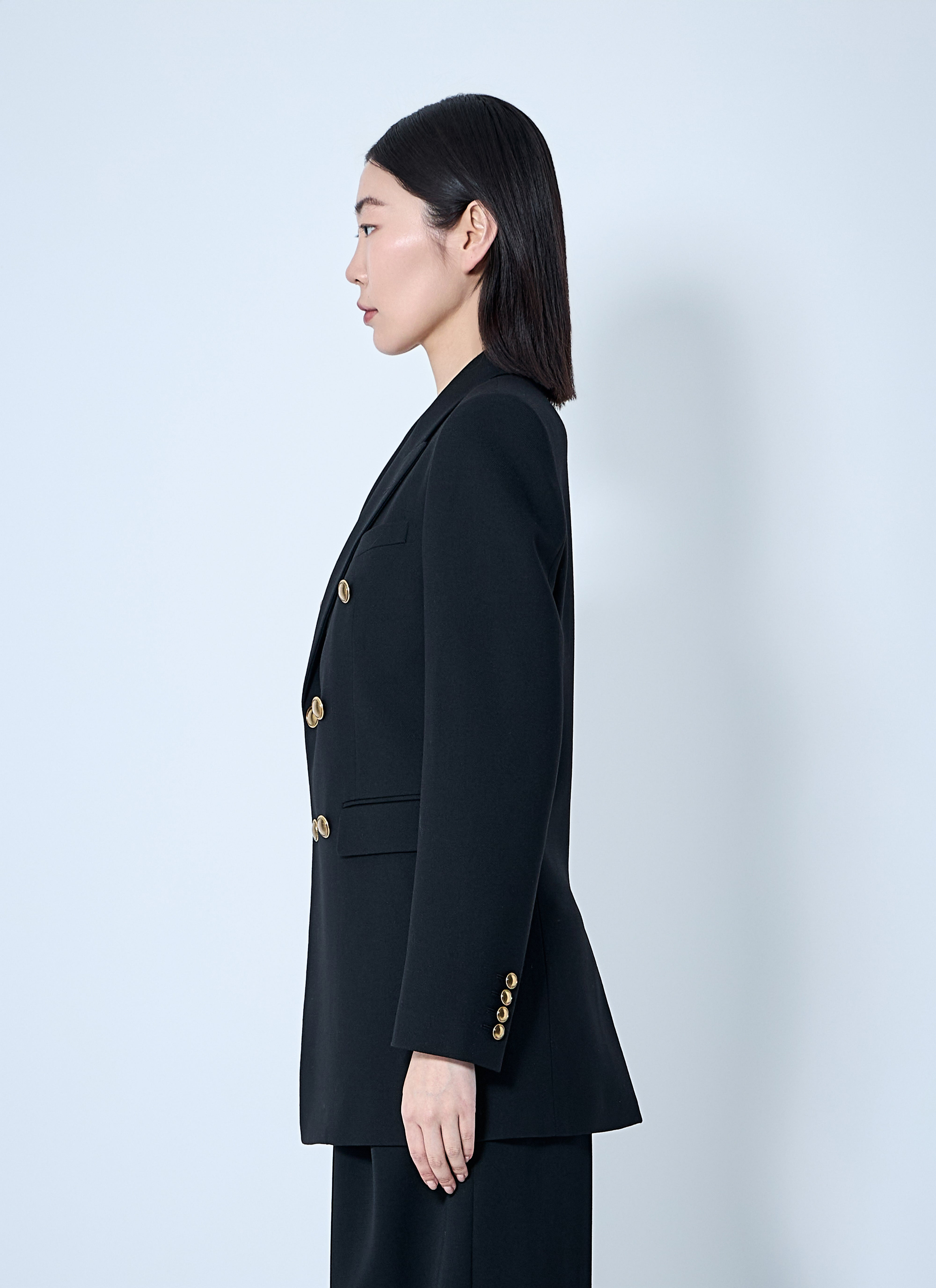 Saint Laurent Women Wool Gabardine Blazer - 3